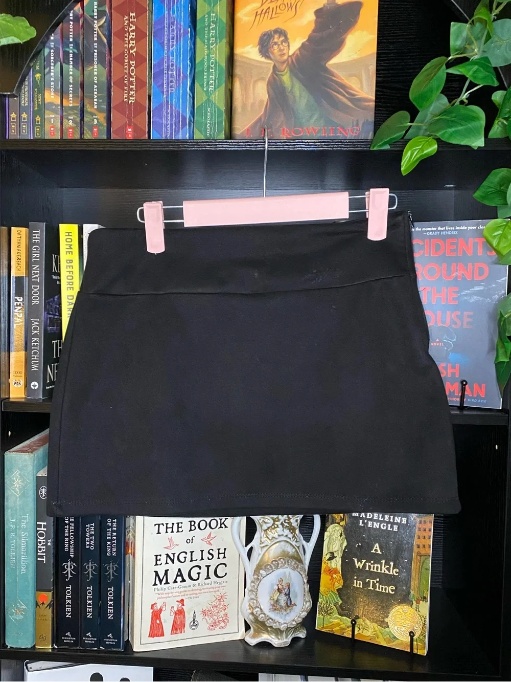 Vintage Y2K Alternative Whimsygoth Goth Alt Black Suede Textured Mini Skirt